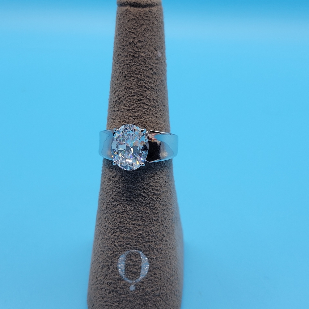 Vintage PAJ 925 CZ Large Oval Ring Size 7